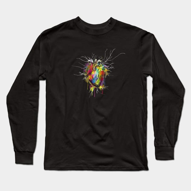 Anatomical Heart 4 Long Sleeve T-Shirt by Collagedream